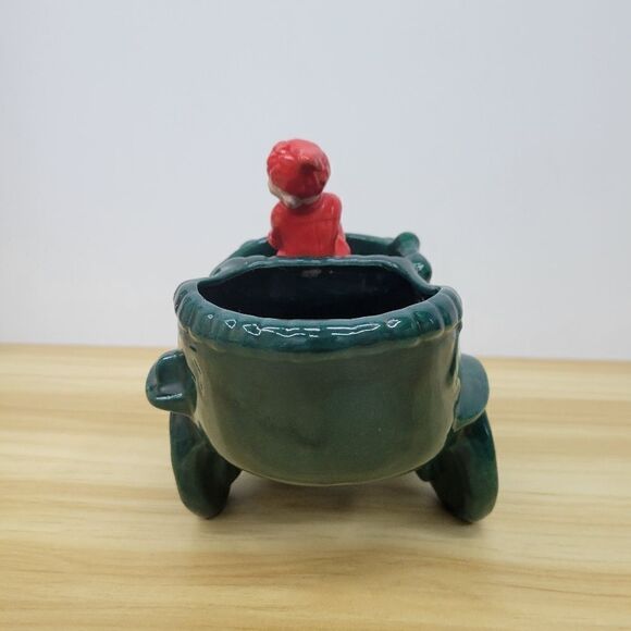 Vintage Red Pixie im Jalopy Planter -elf driving car-succulent planter - Picture 6 of 16